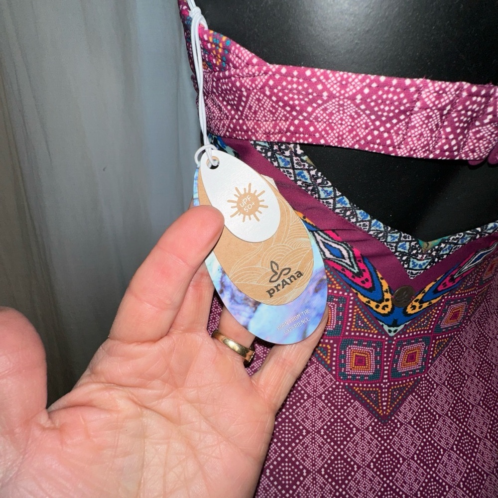 NWT PrAna Size Small Lahari One Piece Swimsuit Pomegranate Marrakesh E34 - Picture 7 of 9